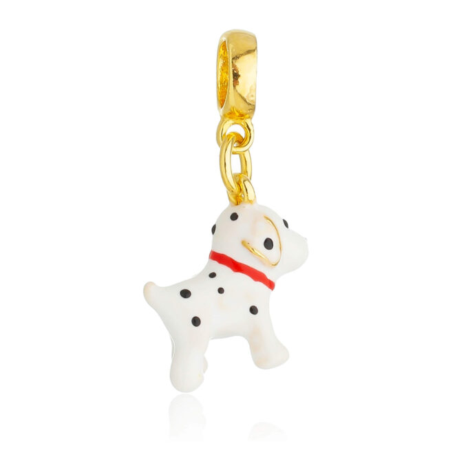 Berloque Cachorro Dálmata Banhado a Ouro 18k