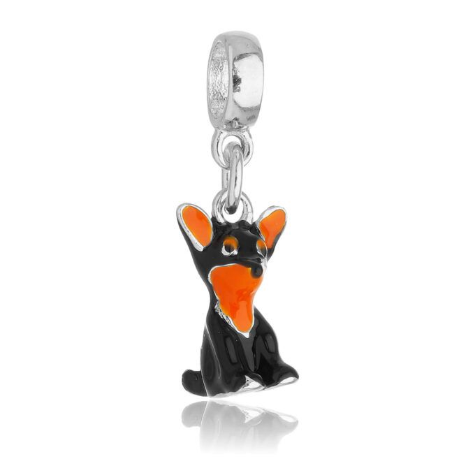 Berloque Cachorro Pinscher Banhado a Ouro 18k