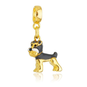 Berloque Cachorro Schnauzer Banhado a Ouro 18k
