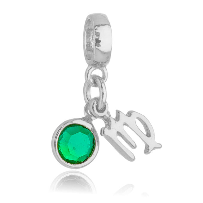 Berloque Signo Virgem com Strass Banhado a Prata 925