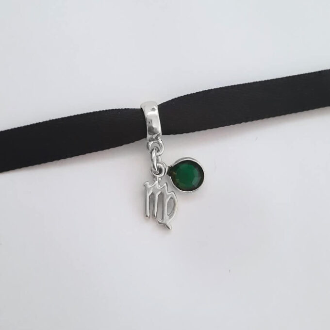 Berloque Signo Virgem com Strass Banhado a Prata 925