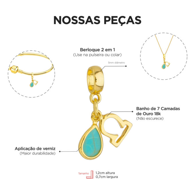 Berloque Signo Libra com Strass Banhado a Prata 925