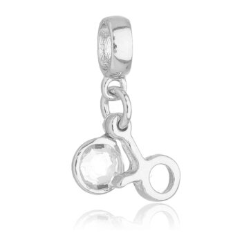 Berloque Signo Touro com Strass Banhado a Prata 925