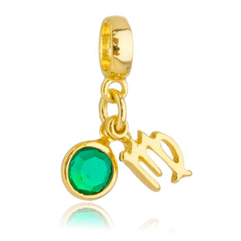 Berloque Signo Virgem com Strass Banhado a Ouro 18k