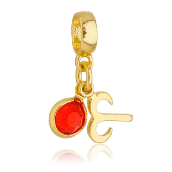 Berloque Signo Áries com Strass Banhado a Ouro 18k
