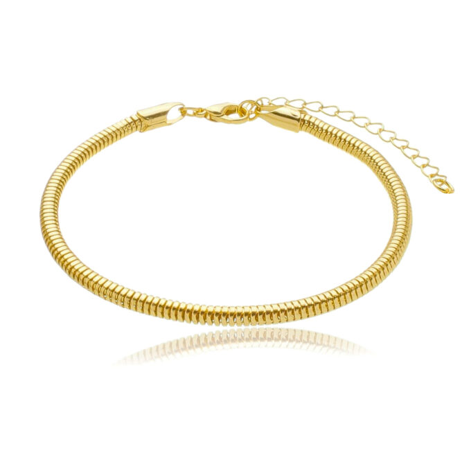 Pulseira Para Berloque Com Extensor Banhado a Ouro 18k