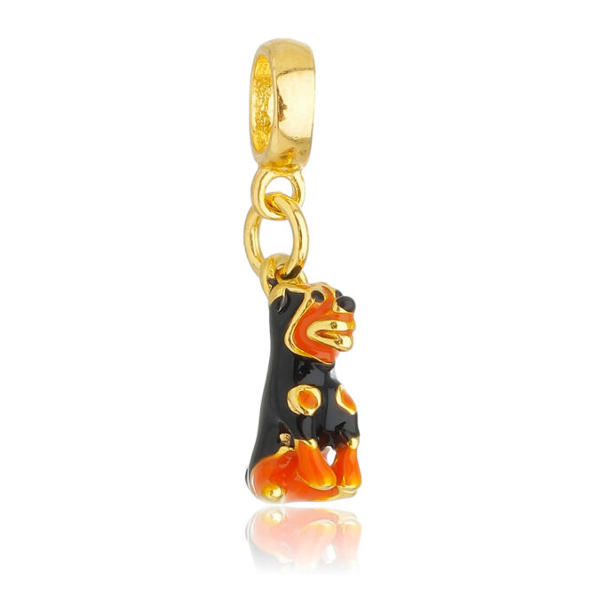 Berloque Cachorro Rottweiler Banhado a Ouro 18k