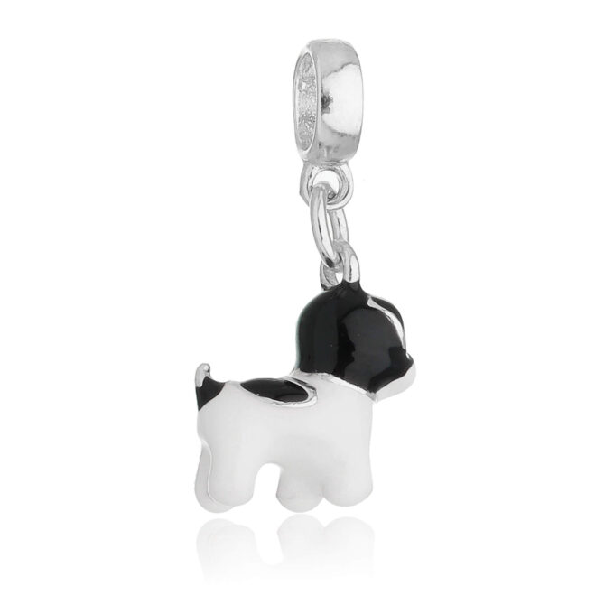 Berloque Cachorro Lhasa apso Preto Banhado a Ouro 18k.