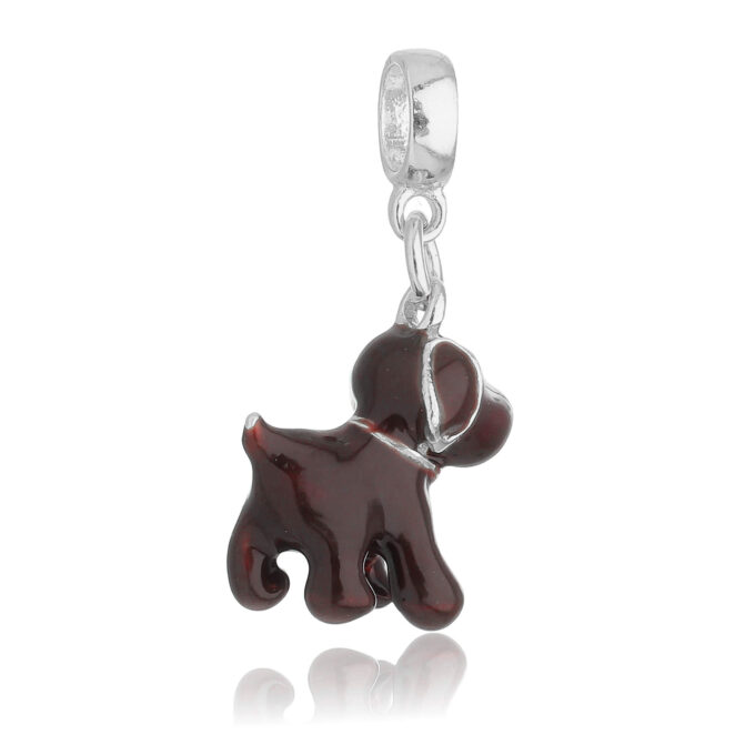 Berloque Cachorro Golden Retriever Marrom Banhado a Ouro 18k.