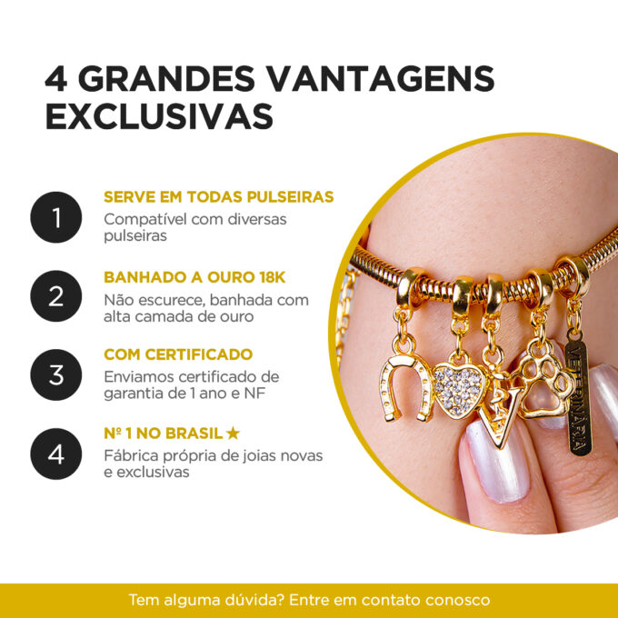 Berloque Barbie Banhado a Ouro 18k