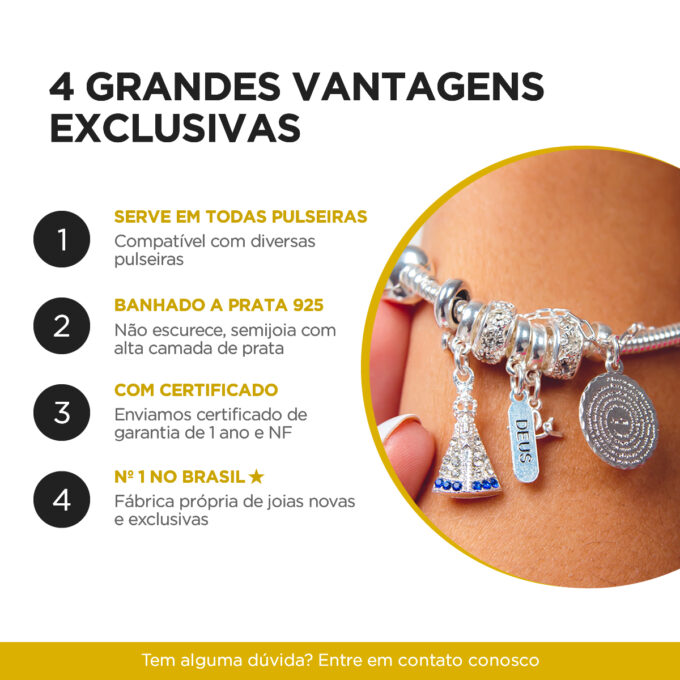 Berloque Estrela 5 Pontas Banhado a Prata 925
