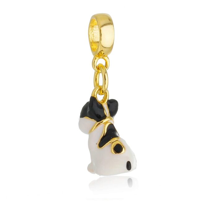 Berloque Cachorro Buldogue Francês Banhado a Ouro 18k